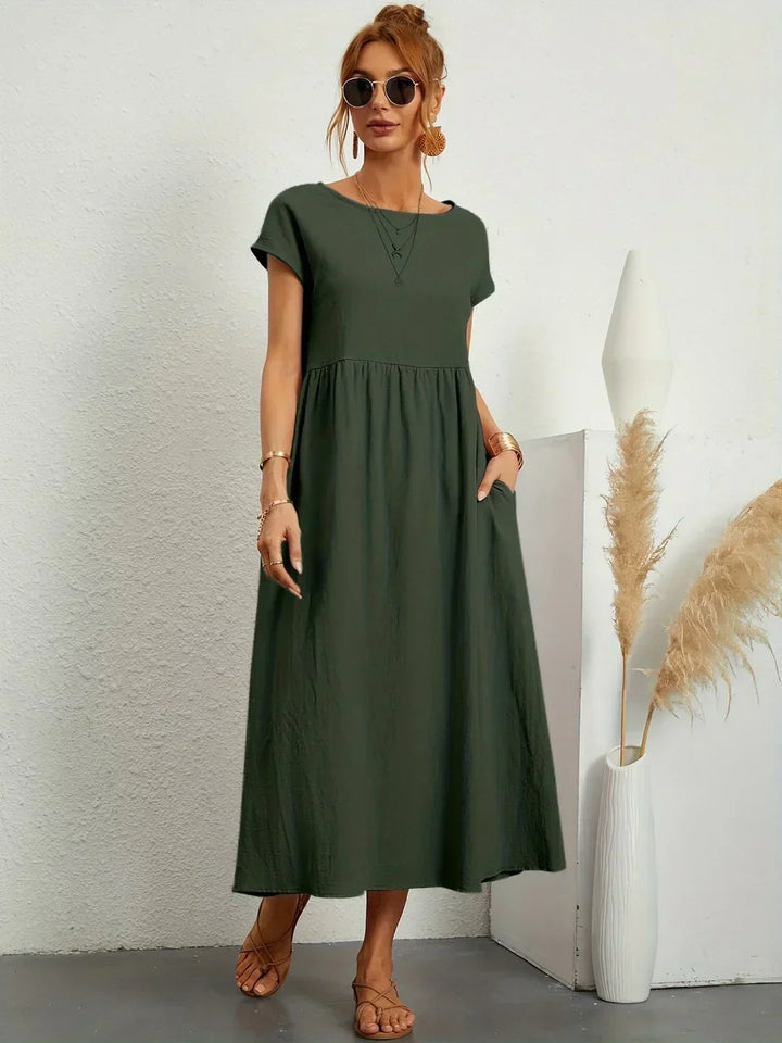 Gabrielle™ - Fließendes Midikleid mit zeitloser Eleganz