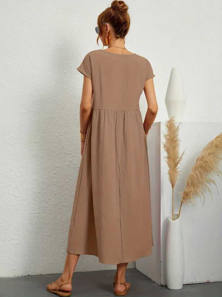 Gabrielle™ - Fließendes Midikleid mit zeitloser Eleganz