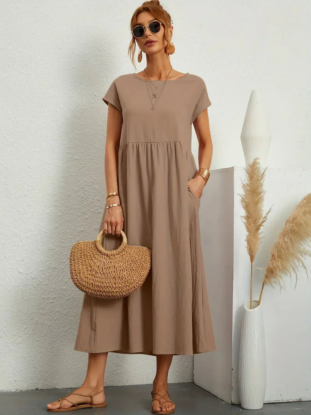 Gabrielle™ - Fließendes Midikleid mit zeitloser Eleganz