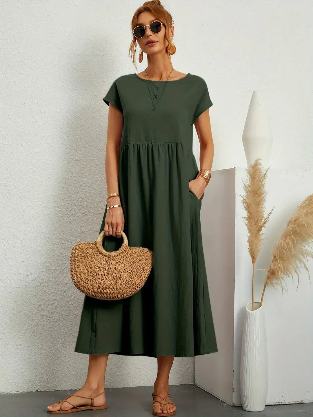Gabrielle™ - Fließendes Midikleid mit zeitloser Eleganz