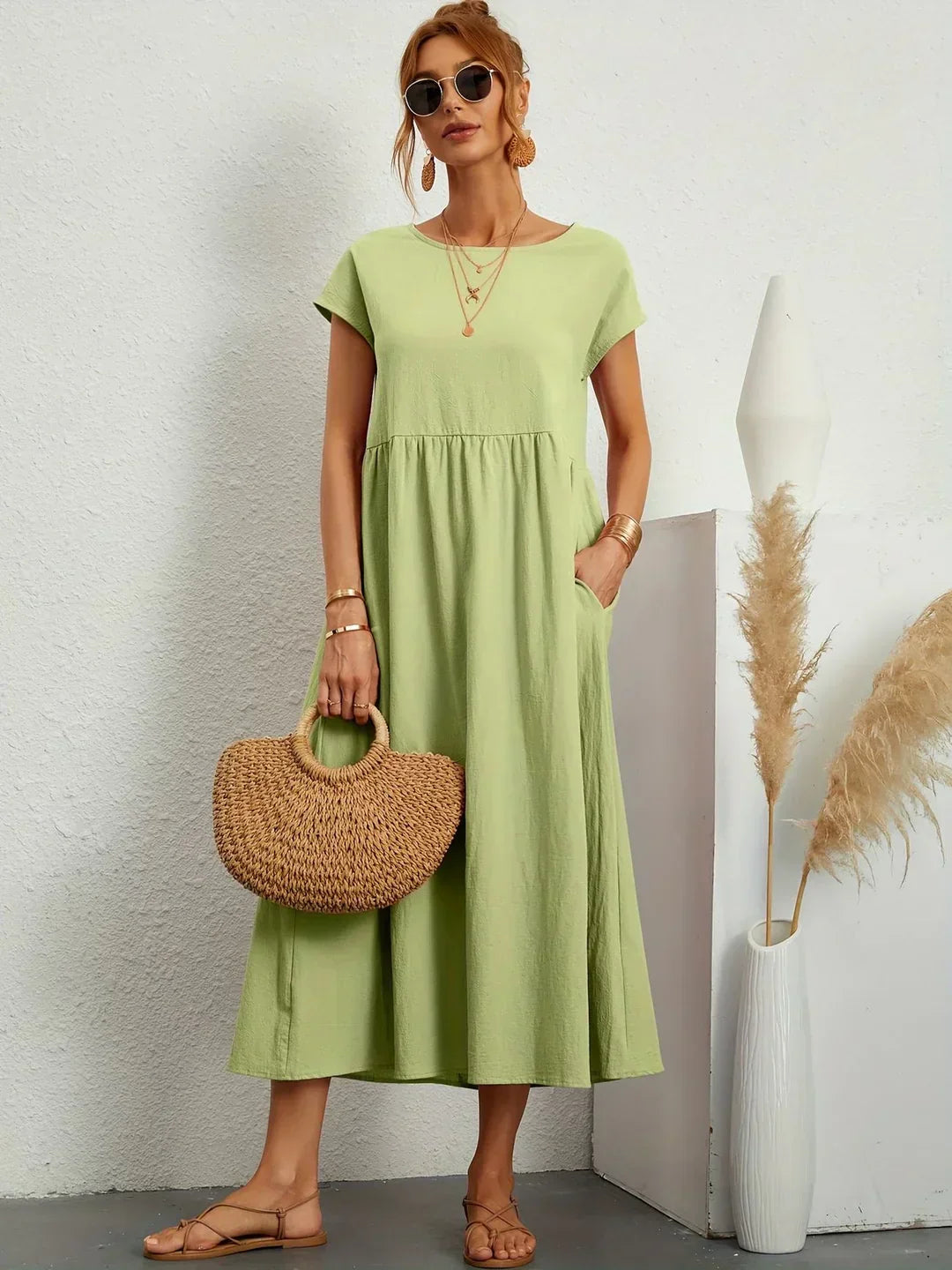 Gabrielle™ - Fließendes Midikleid mit zeitloser Eleganz