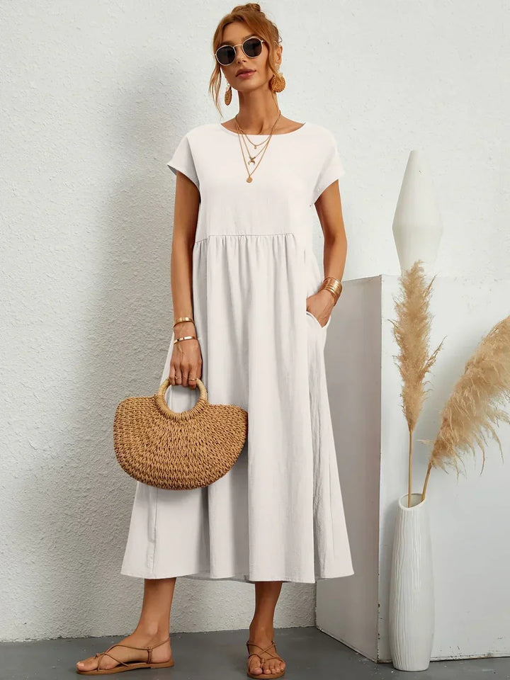 Gabrielle™ - Fließendes Midikleid mit zeitloser Eleganz