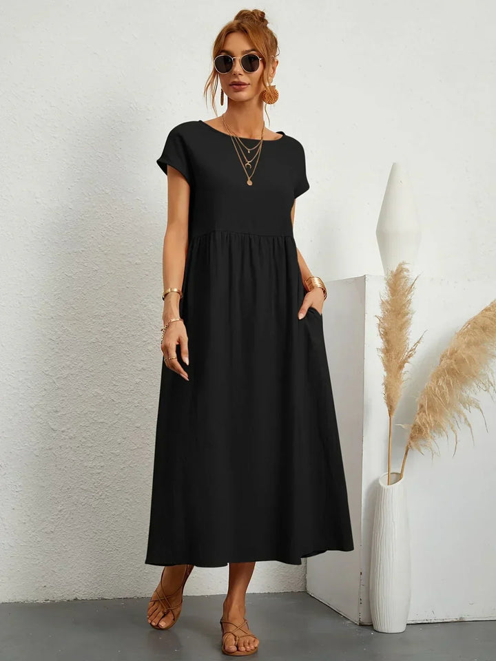 Gabrielle™ - Fließendes Midikleid mit zeitloser Eleganz