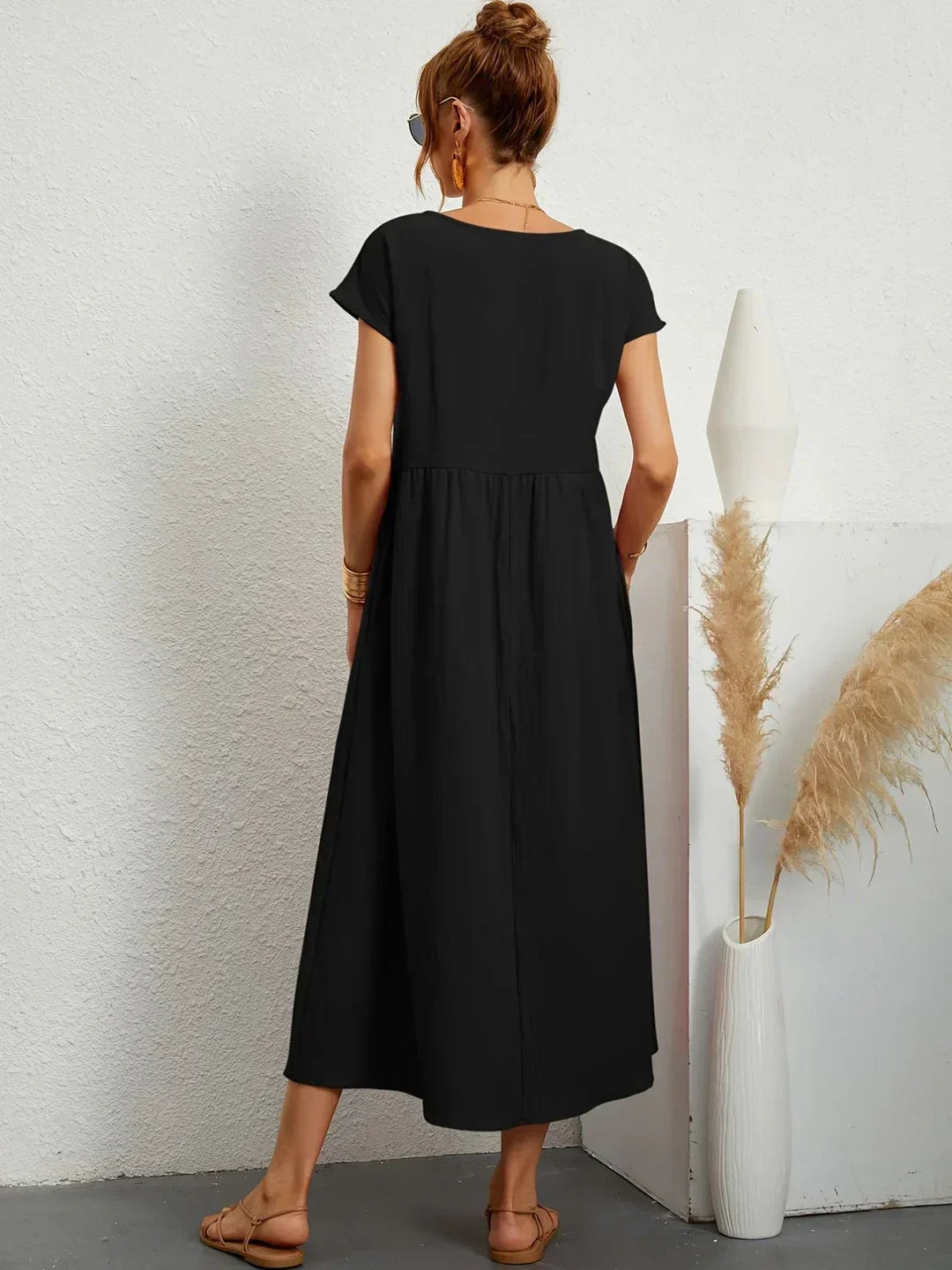 Gabrielle™ - Fließendes Midikleid mit zeitloser Eleganz