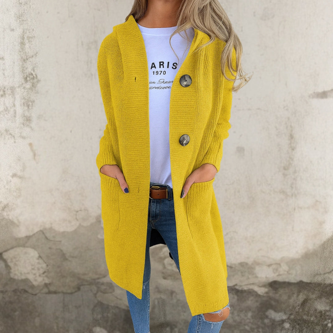 Paula - Elegante lange Strickjacke