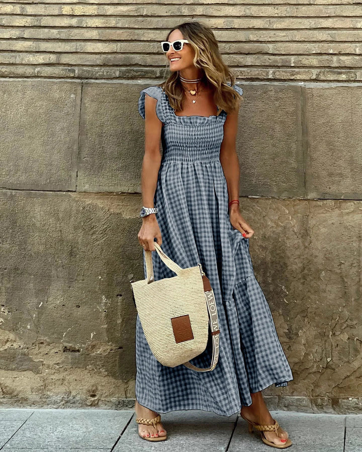 Caroline - Elegantes kariertes Sommerkleid
