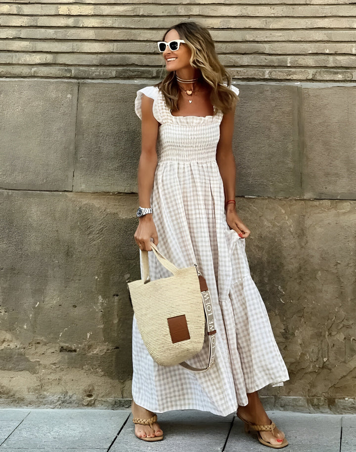 Caroline - Elegantes kariertes Sommerkleid