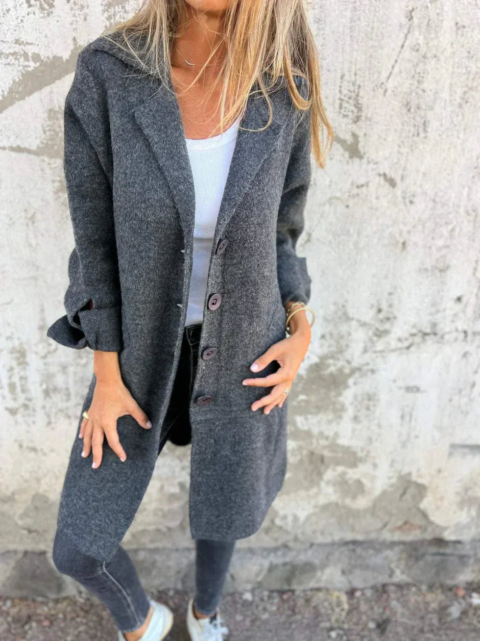 Sorella | Mantel Damen Mit Knopfleiste