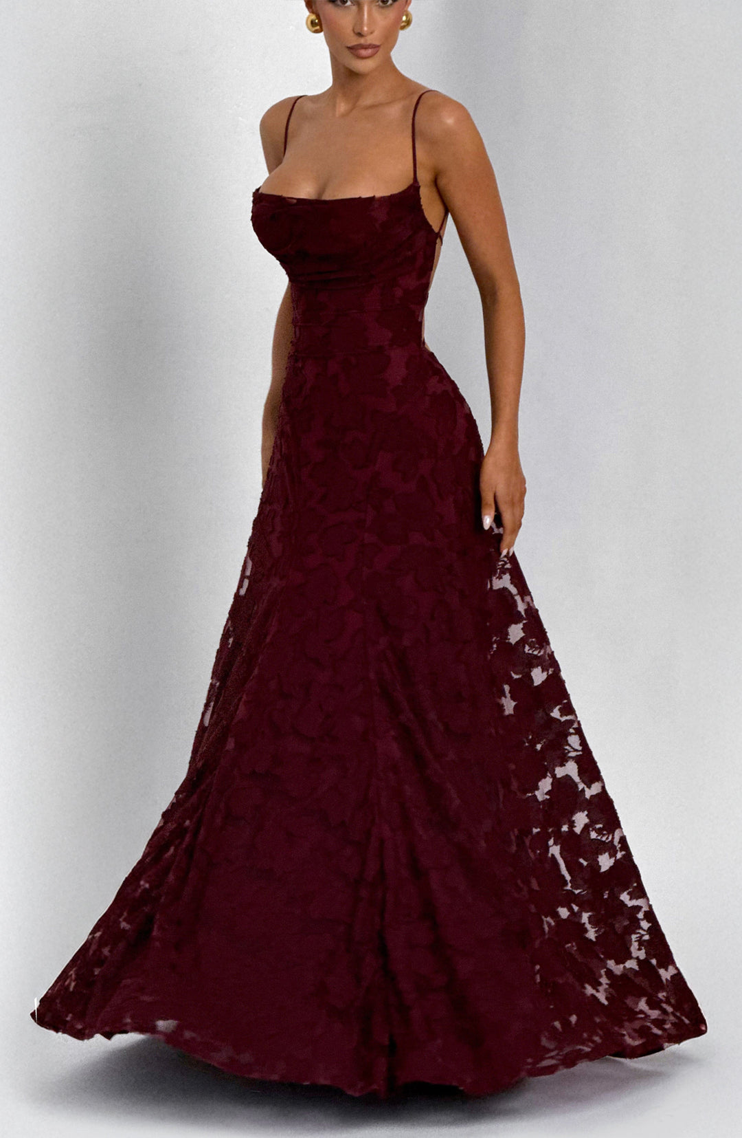Lina – Maxikleid Cherry Lacquer