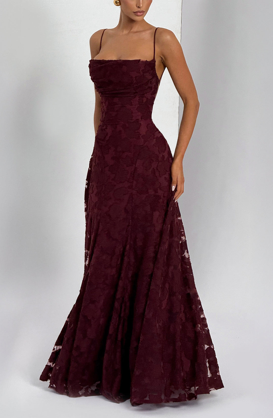 Lina – Maxikleid Cherry Lacquer