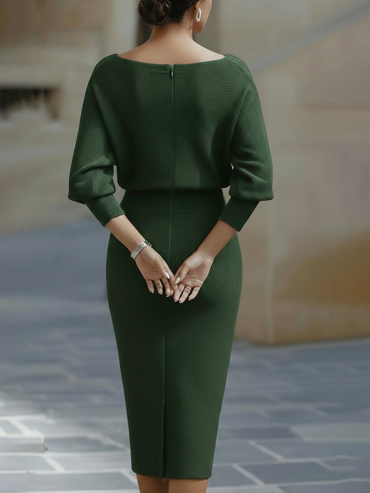 Clarisse — Zeitlos elegantes drapiertes Midikleid