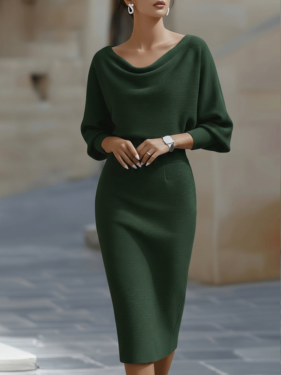 Clarisse — Zeitlos elegantes drapiertes Midikleid