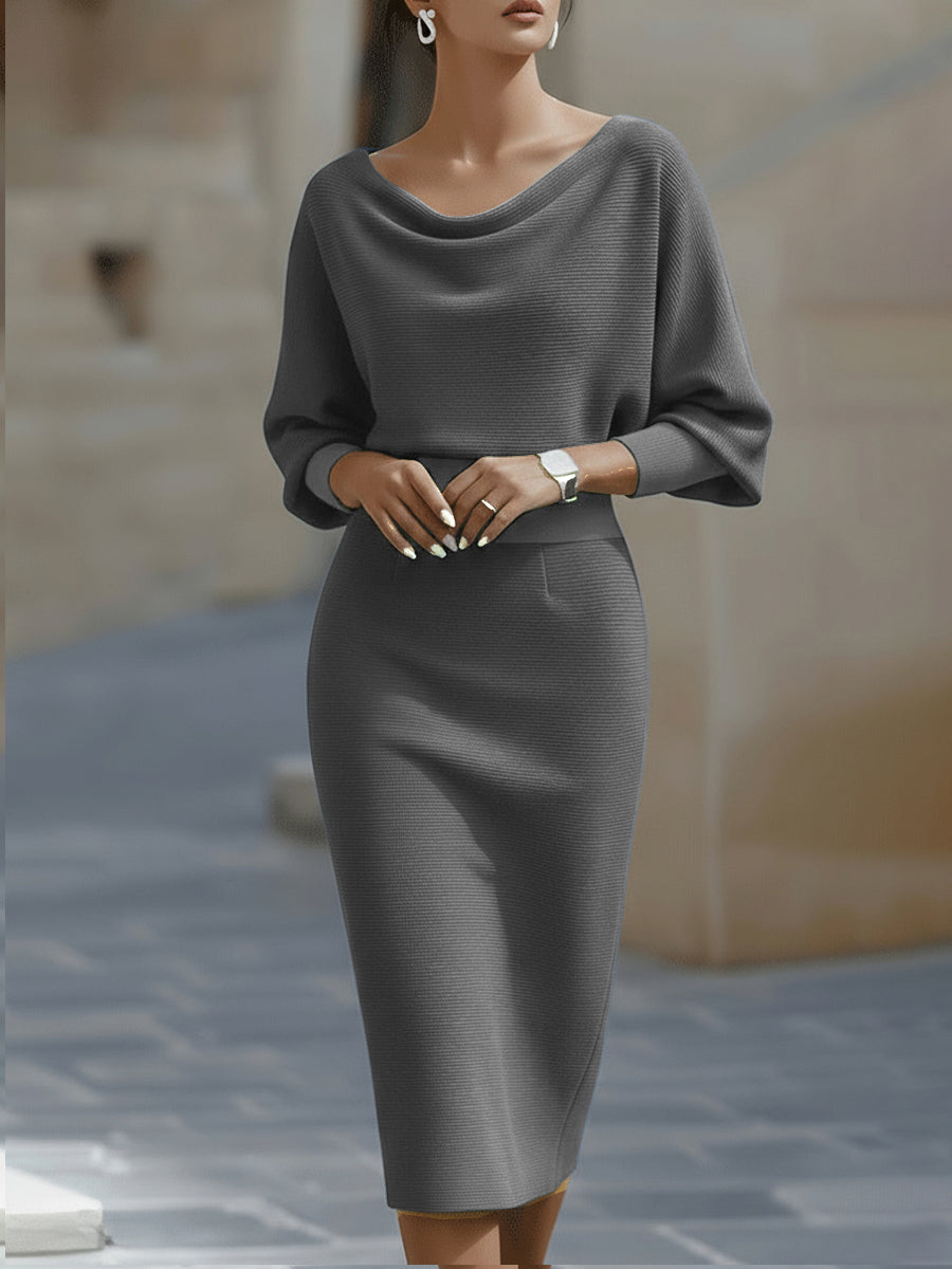 Clarisse — Zeitlos elegantes drapiertes Midikleid
