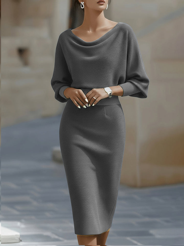 Clarisse — Zeitlos elegantes drapiertes Midikleid