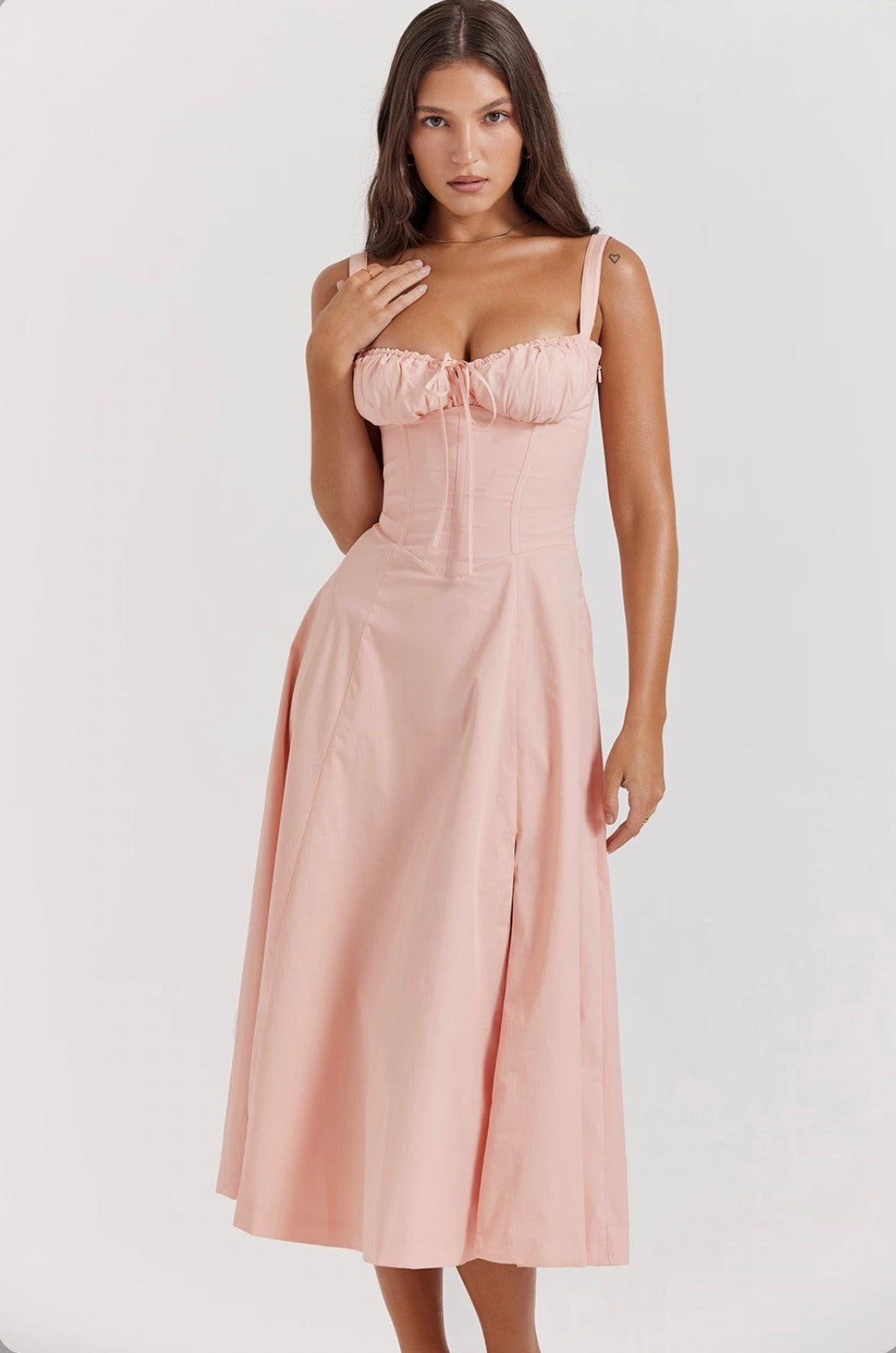 Brigitte – Korsett-Passform Sommerkleid mit Taillenbetonung