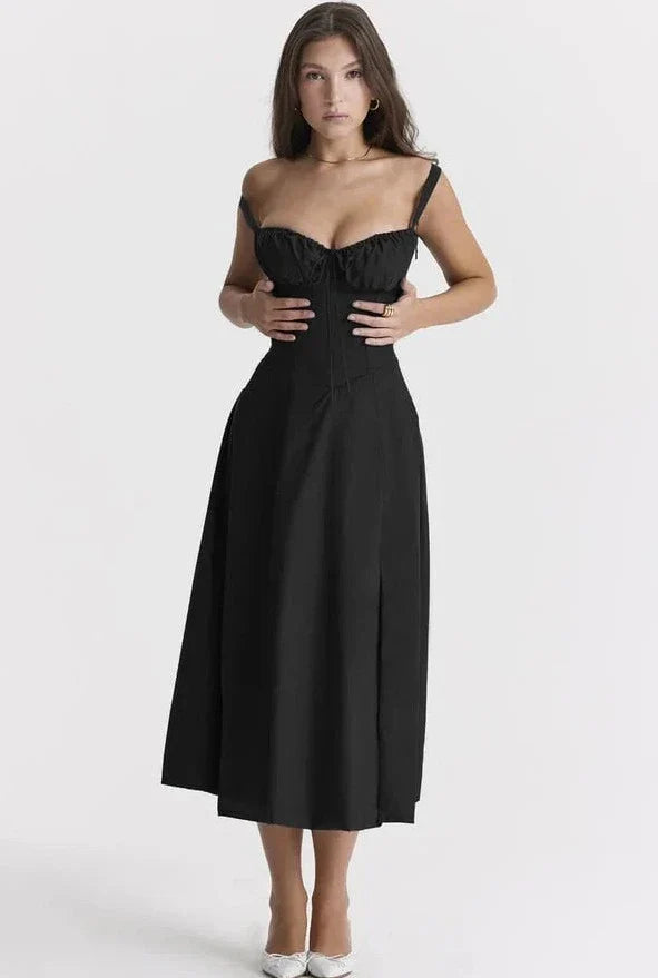 Brigitte – Korsett-Passform Sommerkleid mit Taillenbetonung