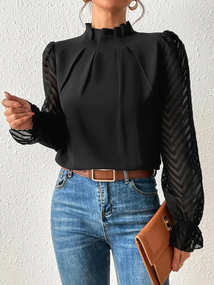 Nathalie - Elegante Bluse mit plissierten Ärmeln