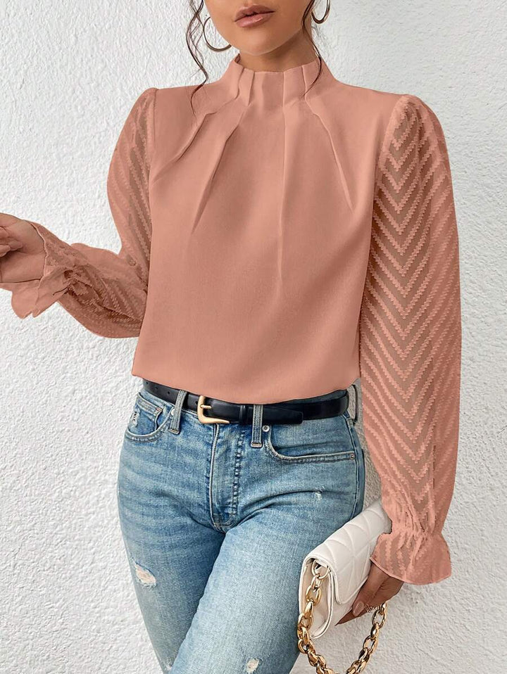 Nathalie - Elegante Bluse mit plissierten Ärmeln