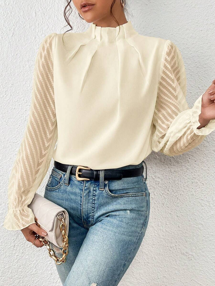 Nathalie - Elegante Bluse mit plissierten Ärmeln