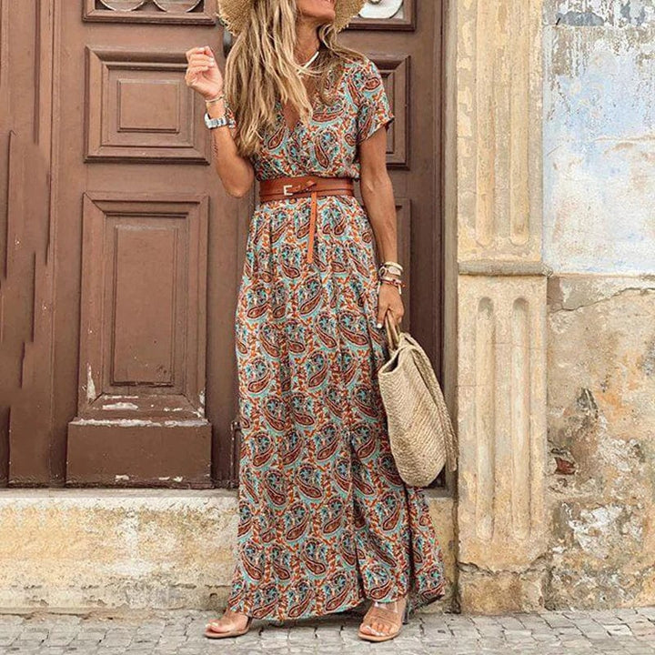 Karin - Elegantes Kleid im Ibiza-Stil - Inklusive Gürtel