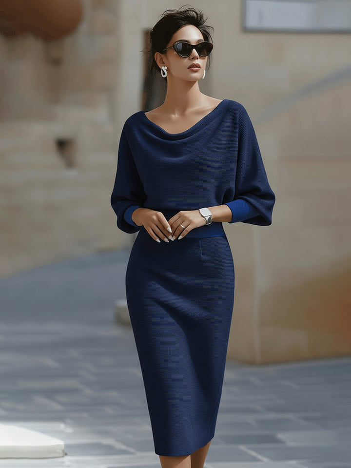 Clarisse — Zeitlos elegantes drapiertes Midikleid