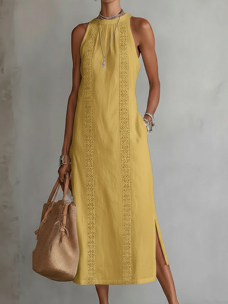 Samantha - Midi - Kleid aus Leinen