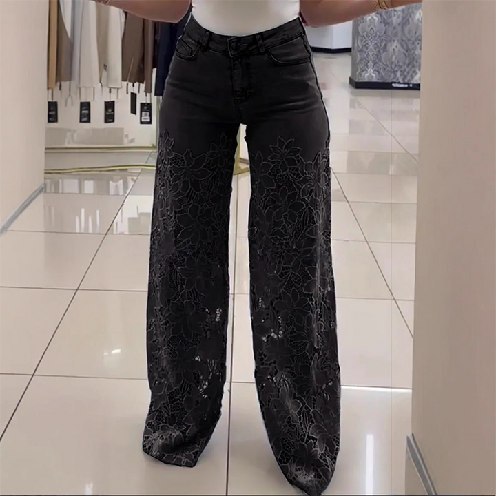 Marlene - Modische Patchwork-Denim-Jeans mit Spitze