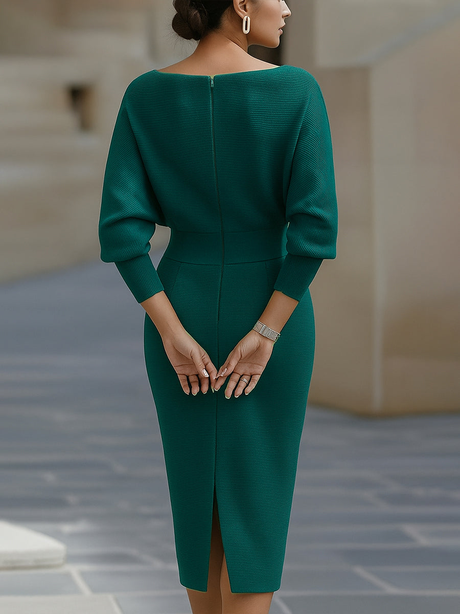 Clarisse — Zeitlos elegantes drapiertes Midikleid