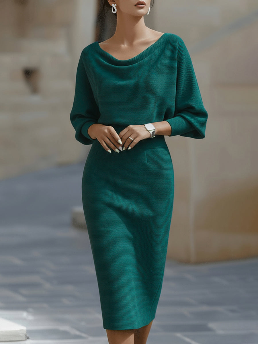 Clarisse — Zeitlos elegantes drapiertes Midikleid