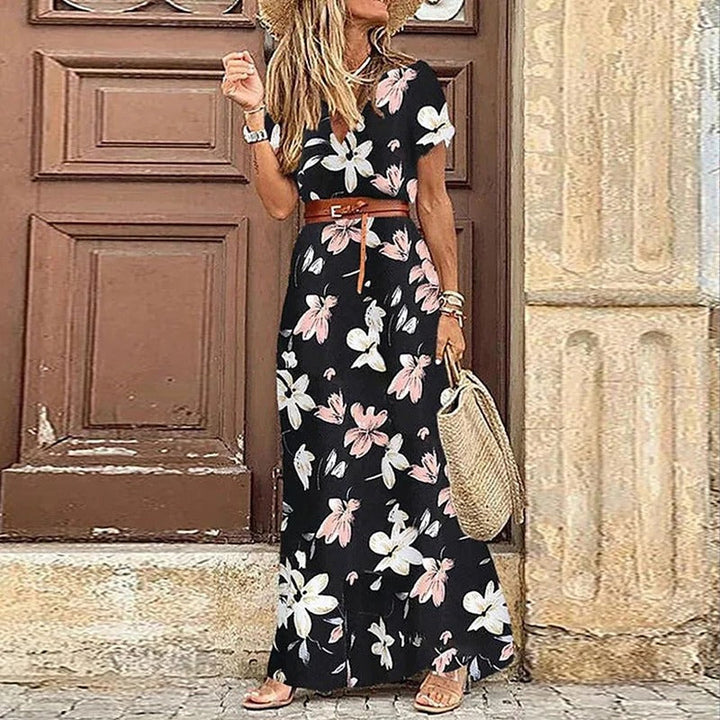 Karin - Elegantes Kleid im Ibiza-Stil - Inklusive Gürtel