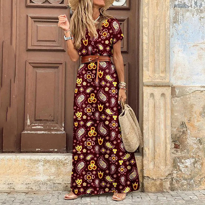 Karin - Elegantes Kleid im Ibiza-Stil - Inklusive Gürtel