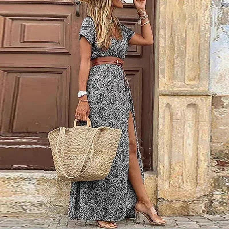 Karin - Elegantes Kleid im Ibiza-Stil - Inklusive Gürtel