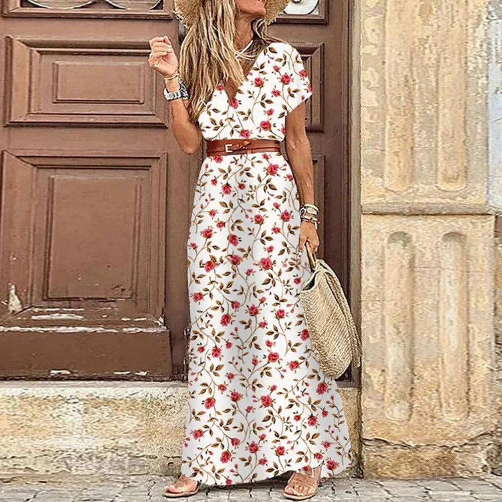 Karin - Elegantes Kleid im Ibiza-Stil - Inklusive Gürtel